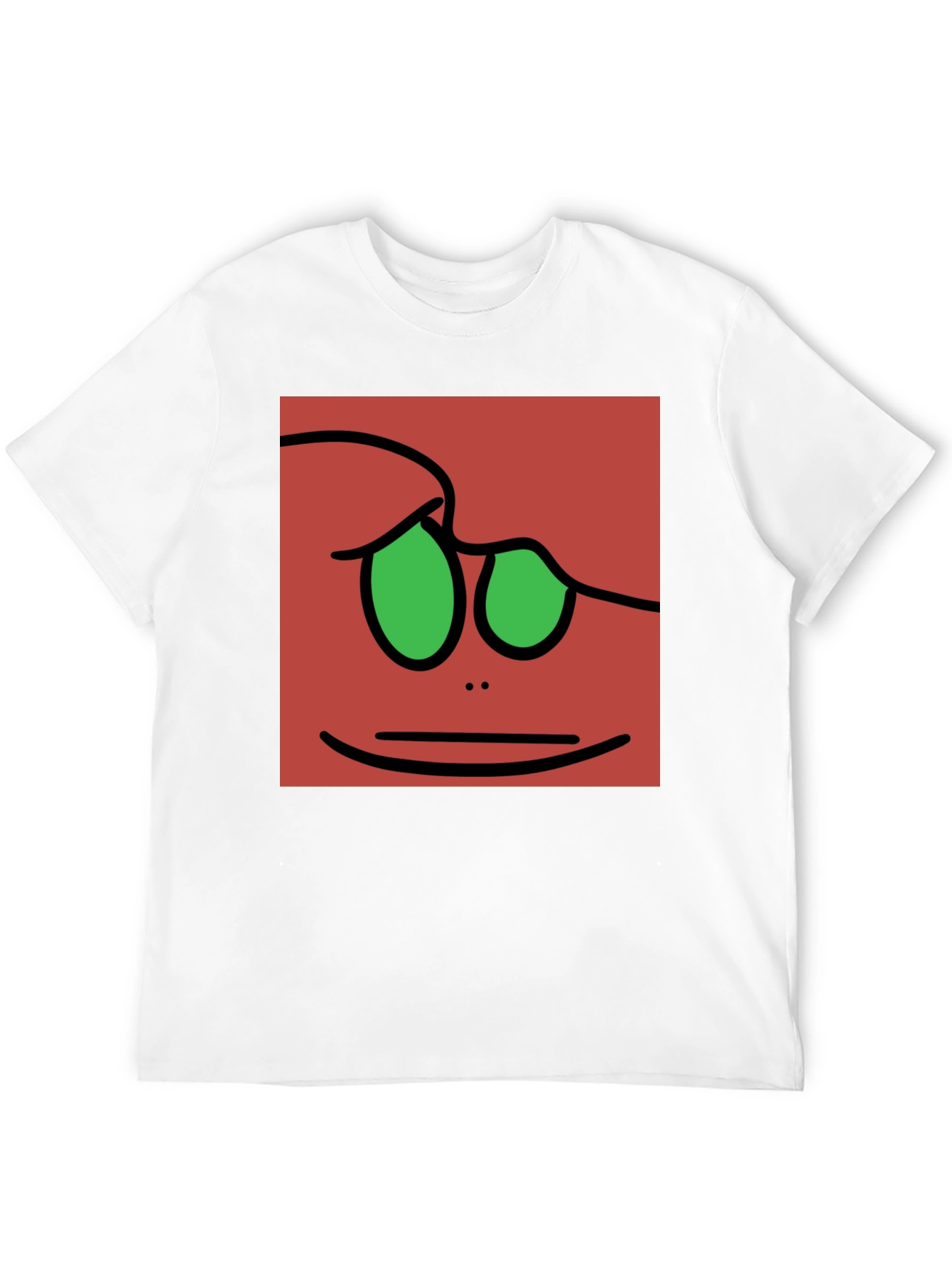 Fun Cartoon Face Graphic Tee - Black