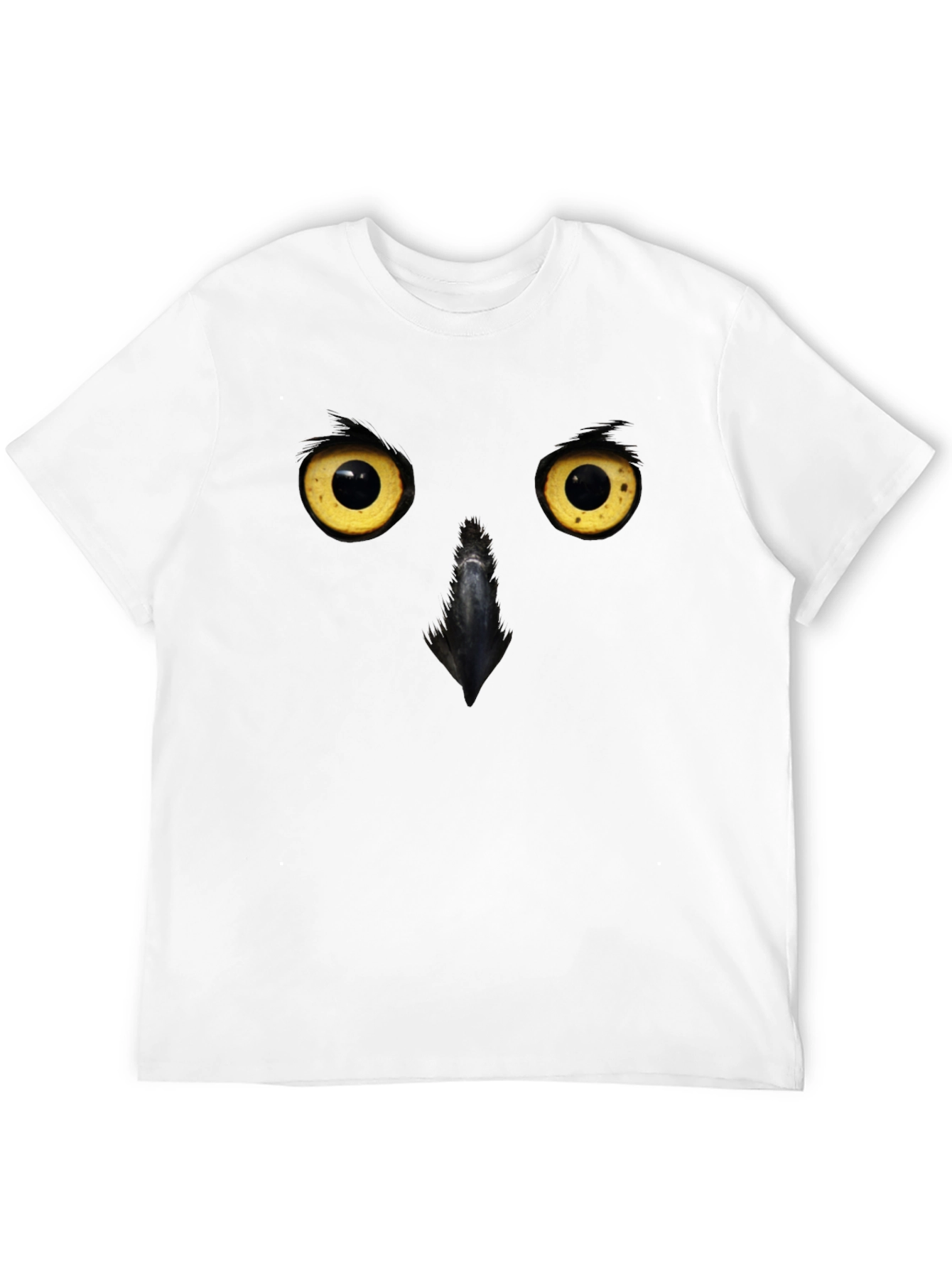 Mens Owl Face Graphic Black T-Shirt