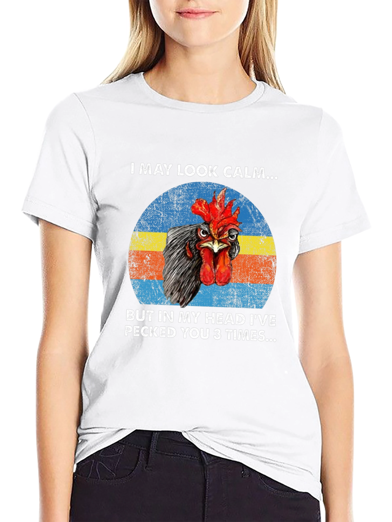 Funny Chicken T-Shirt - I May Look Calm...