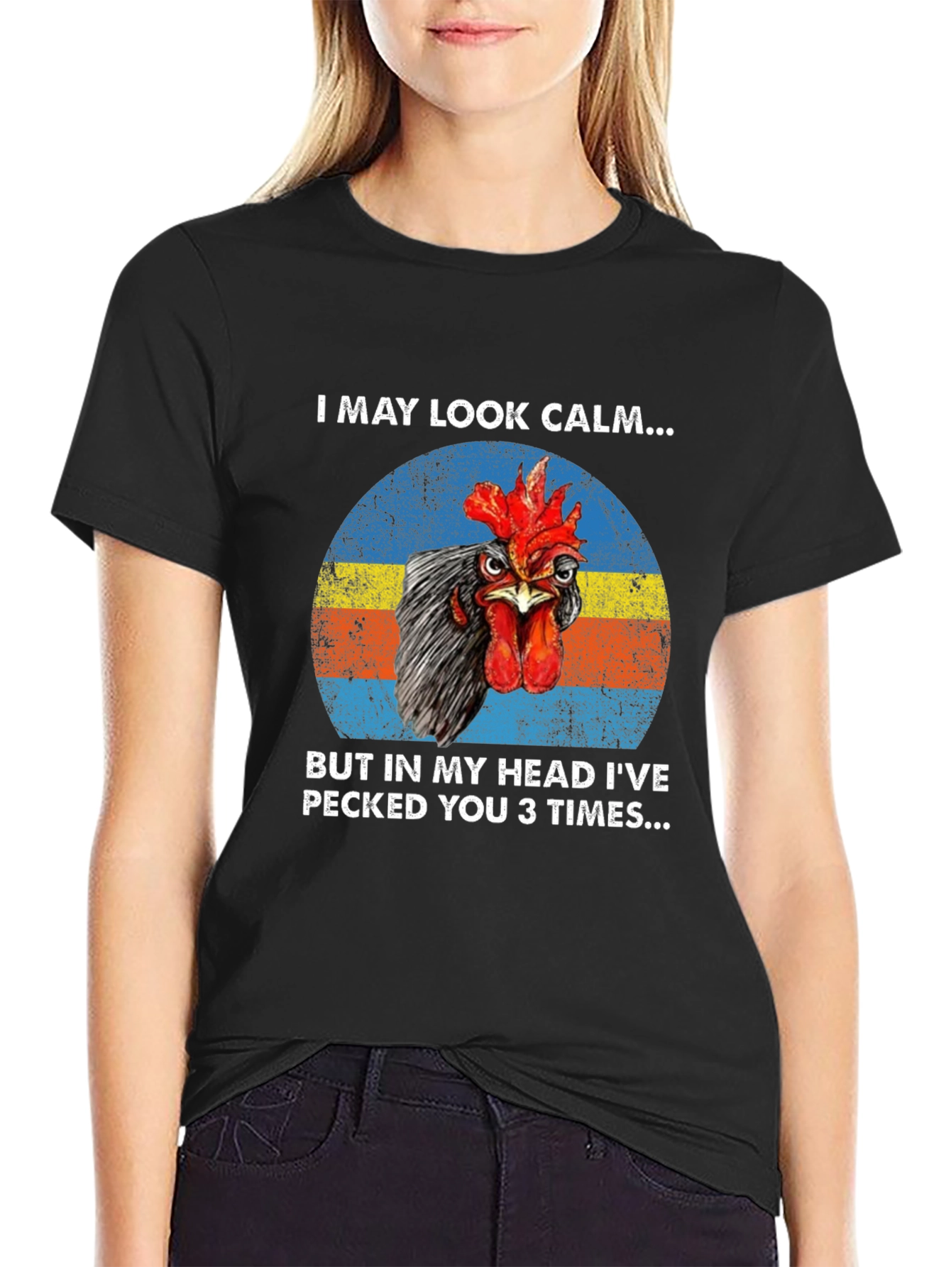 Funny Chicken T-Shirt - I May Look Calm...