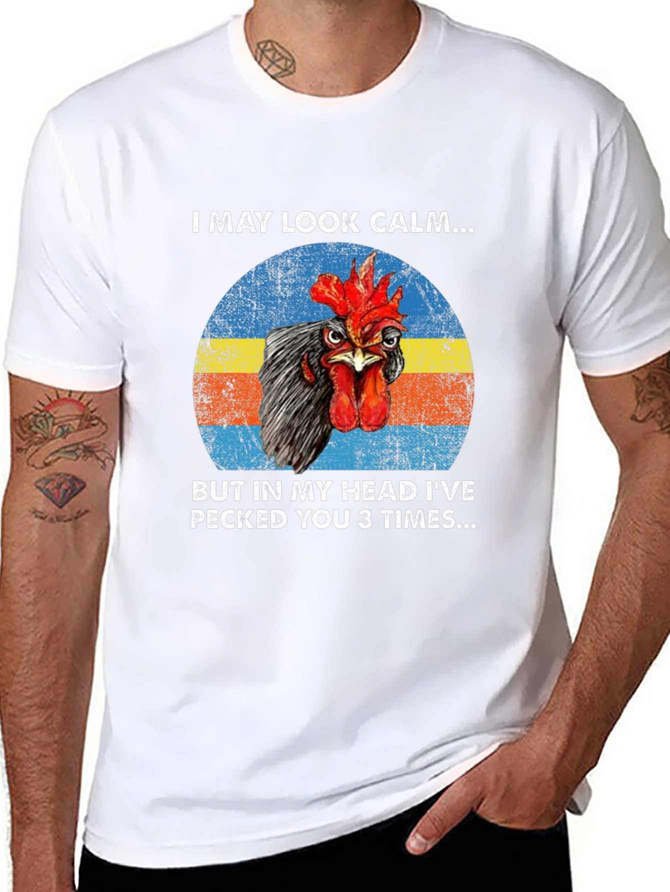 Funny Chicken T-Shirt - I May Look Calm...