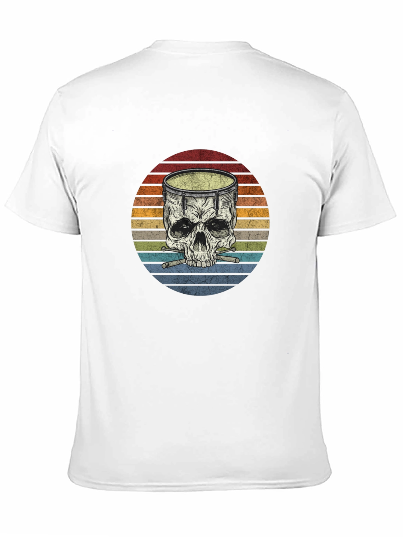 Drum Skull Graphic T-Shirt - Retro Style