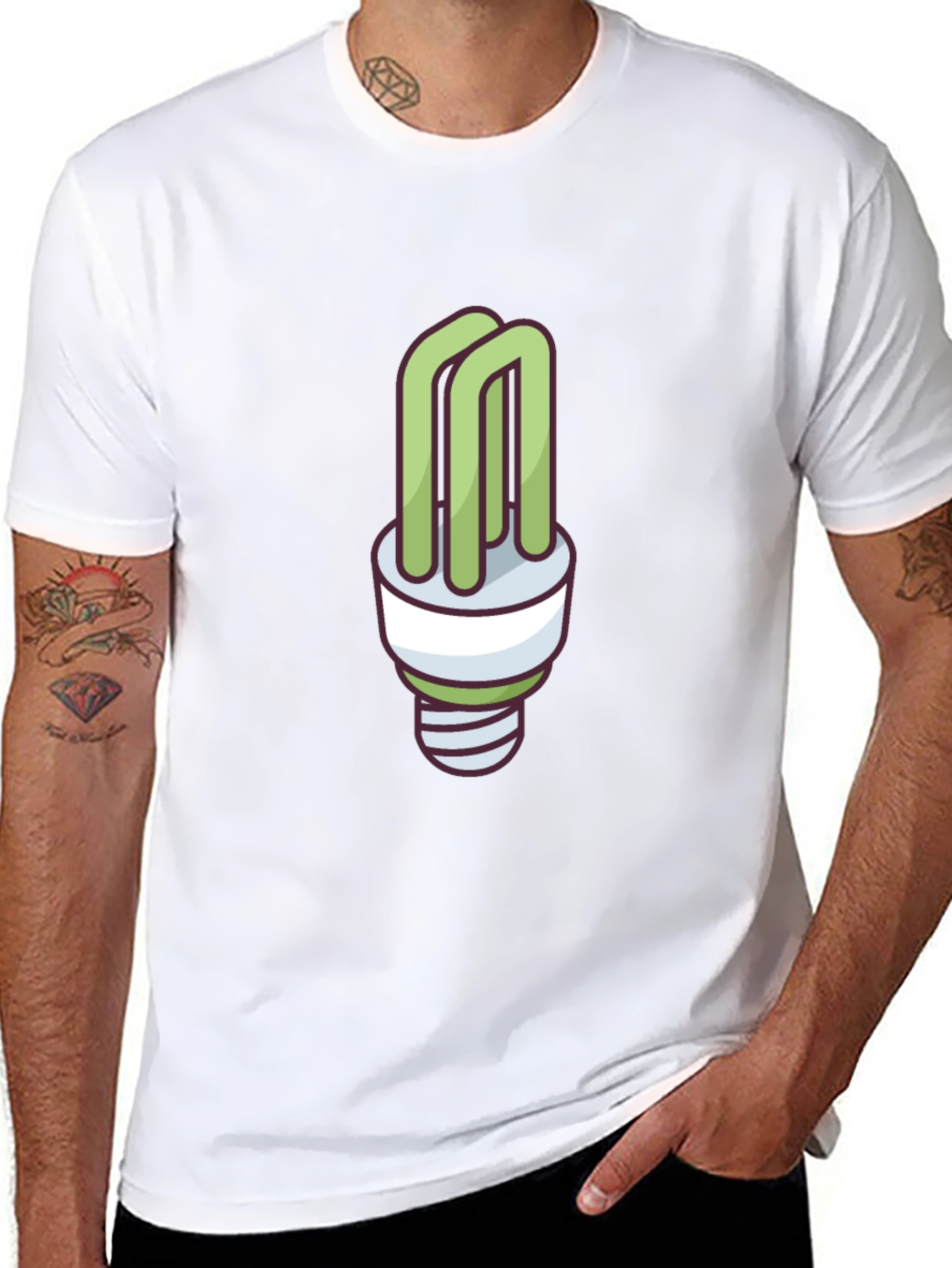 Eco-Friendly Light Bulb Graphic T-Shirt