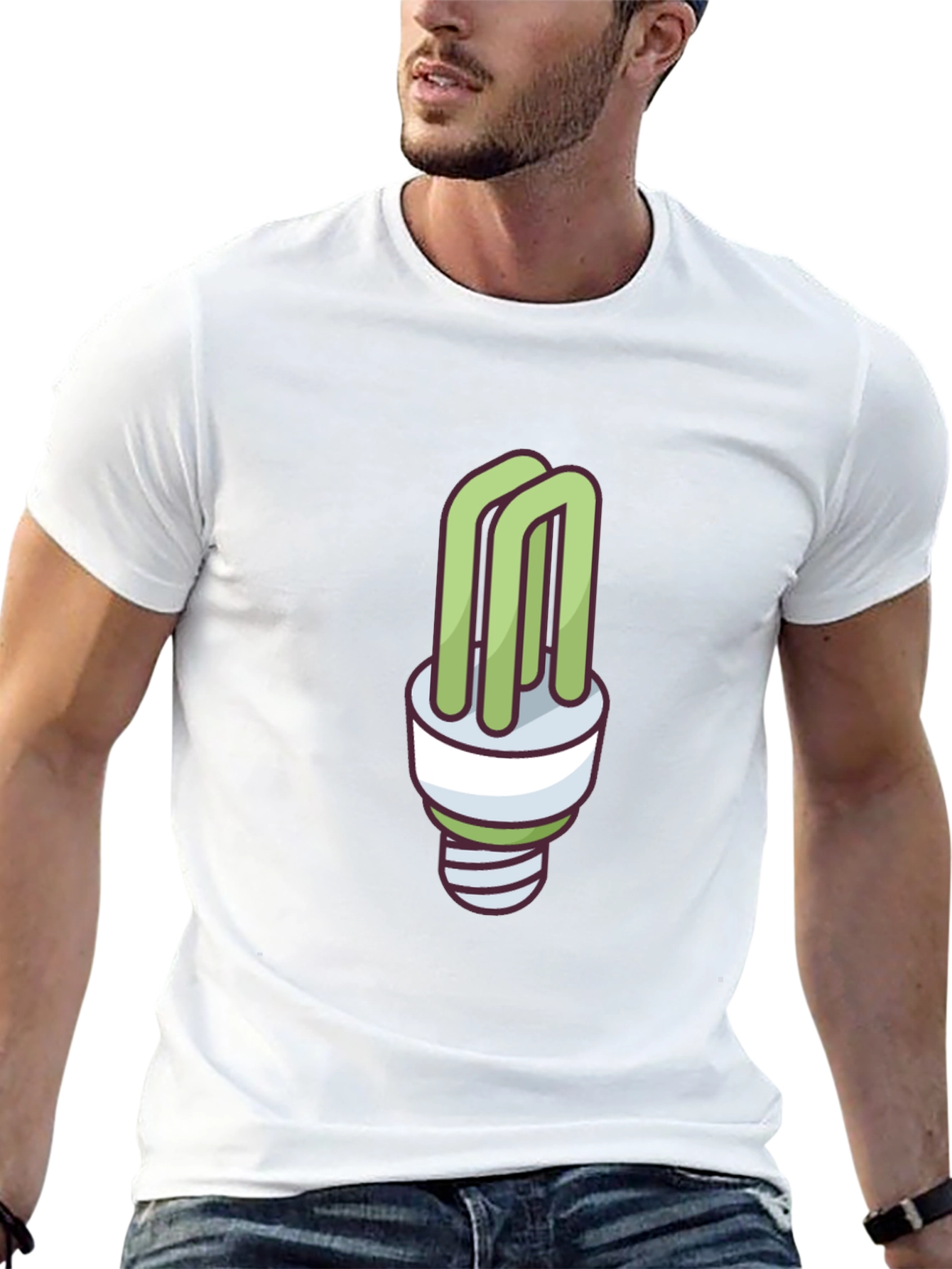 Eco-Friendly Light Bulb Graphic T-Shirt