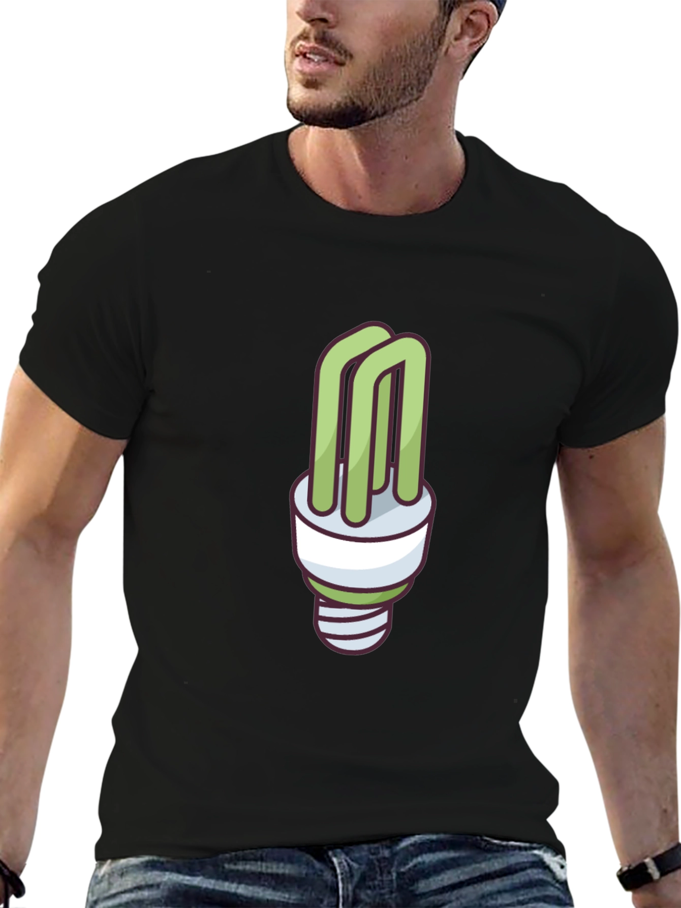 Eco-Friendly Light Bulb Graphic T-Shirt
