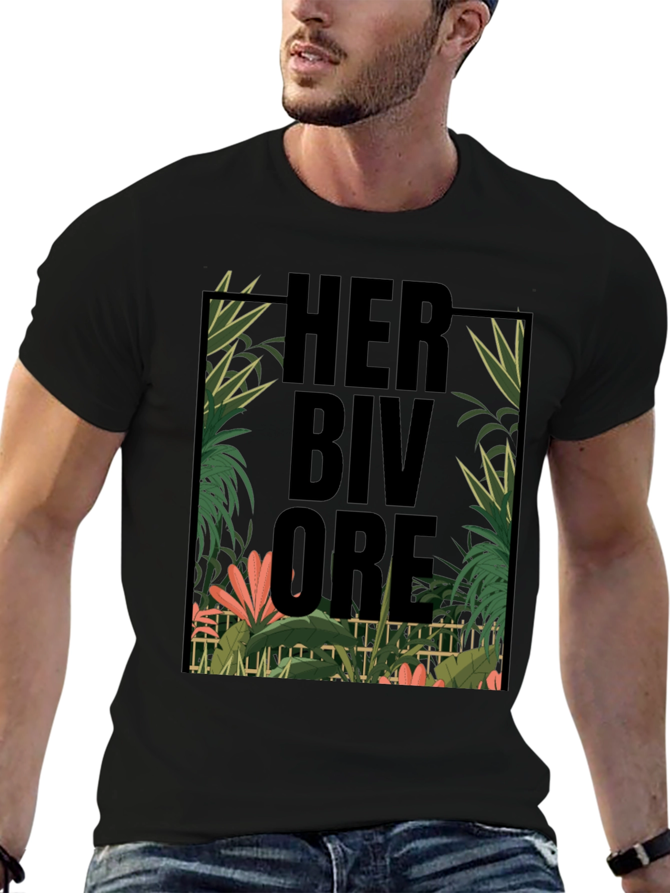 Herbivore Tropical Graphic Black T-Shirt