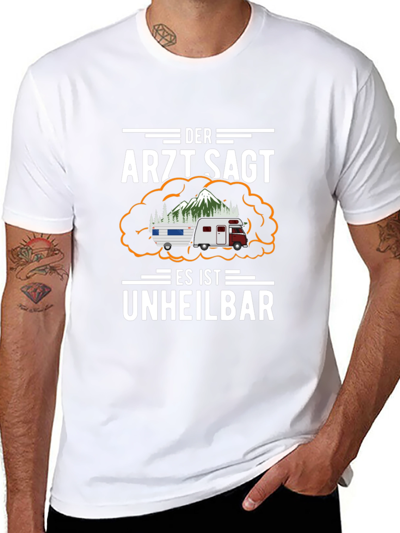 Funny Camping T-Shirt: Unheilbar Camper Tee