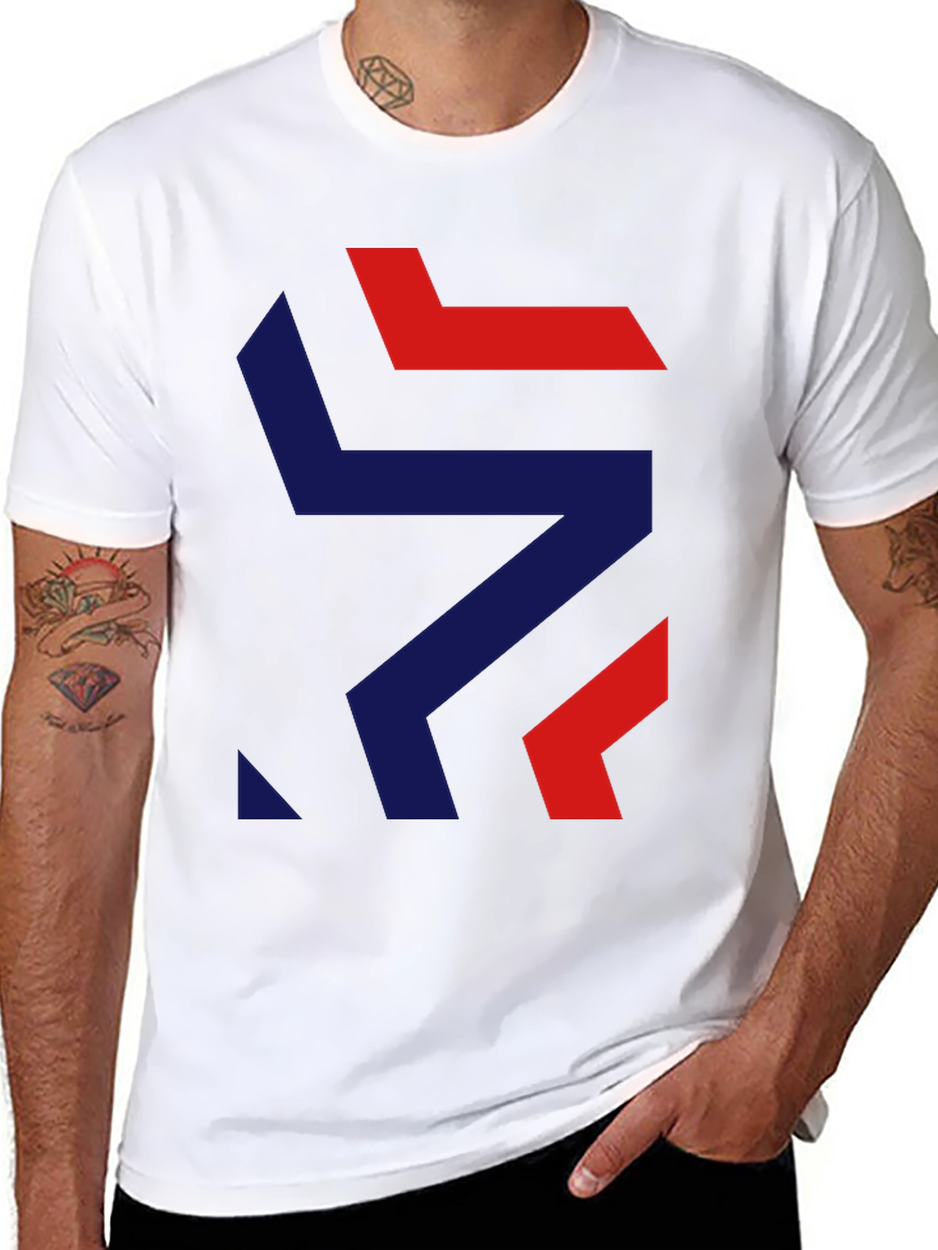 Modern Geometric Graphic Tee - Stylish Black T-Shirt