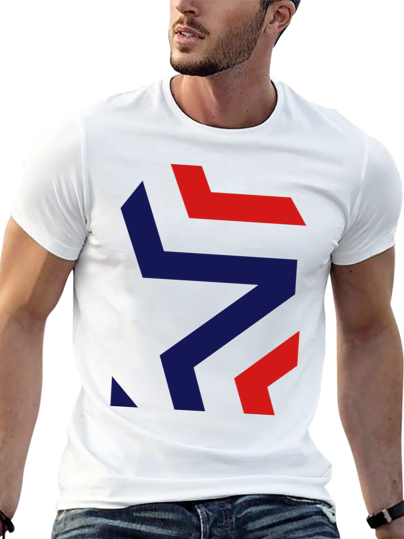 Modern Geometric Graphic Tee - Stylish Black T-Shirt
