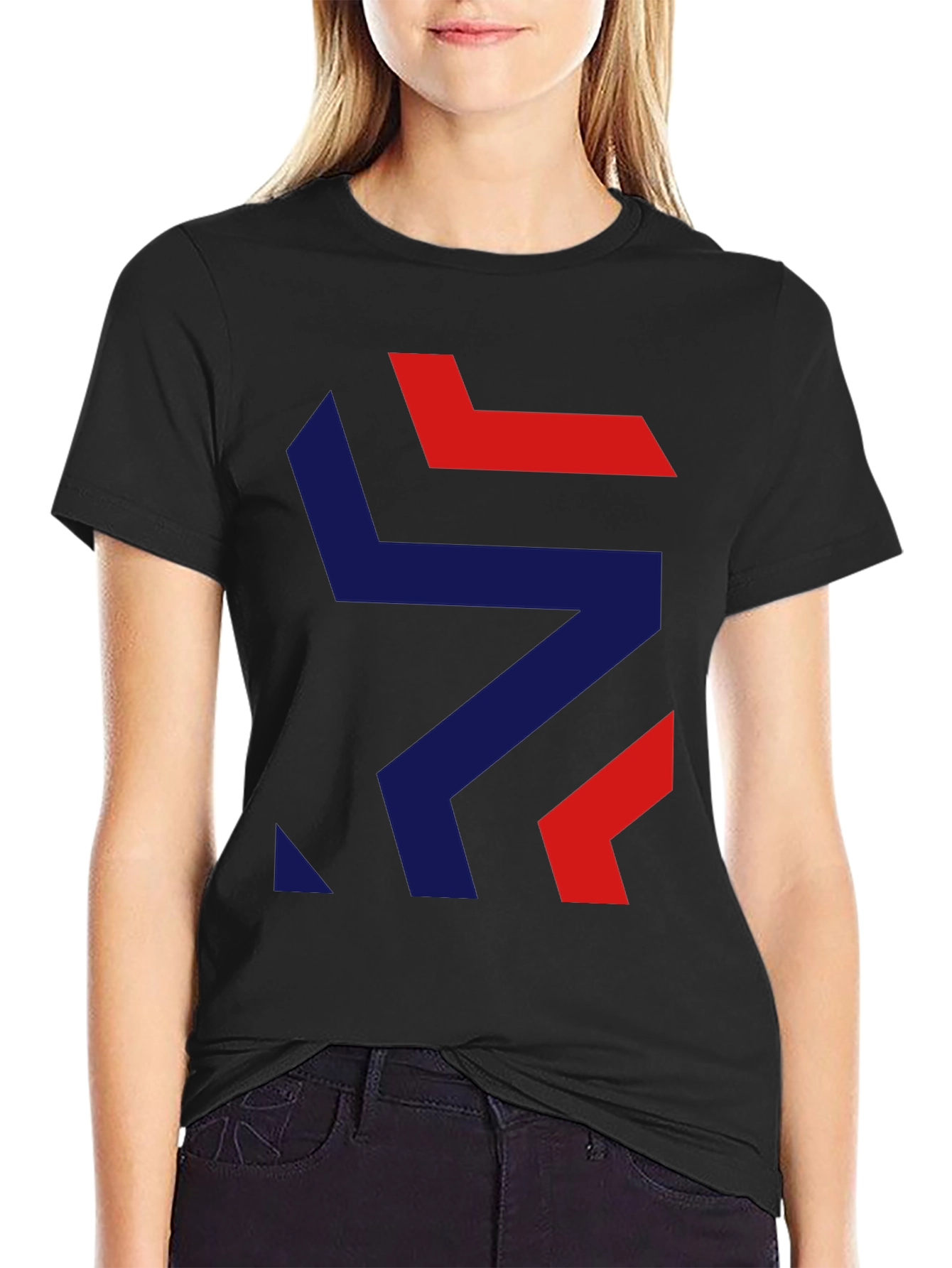 Modern Geometric Graphic Tee - Stylish Black T-Shirt