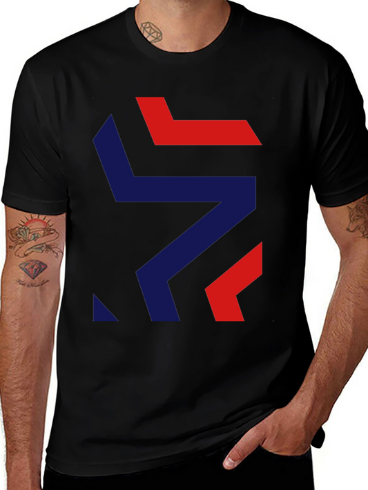 Modern Geometric Graphic Tee - Stylish Black T-Shirt