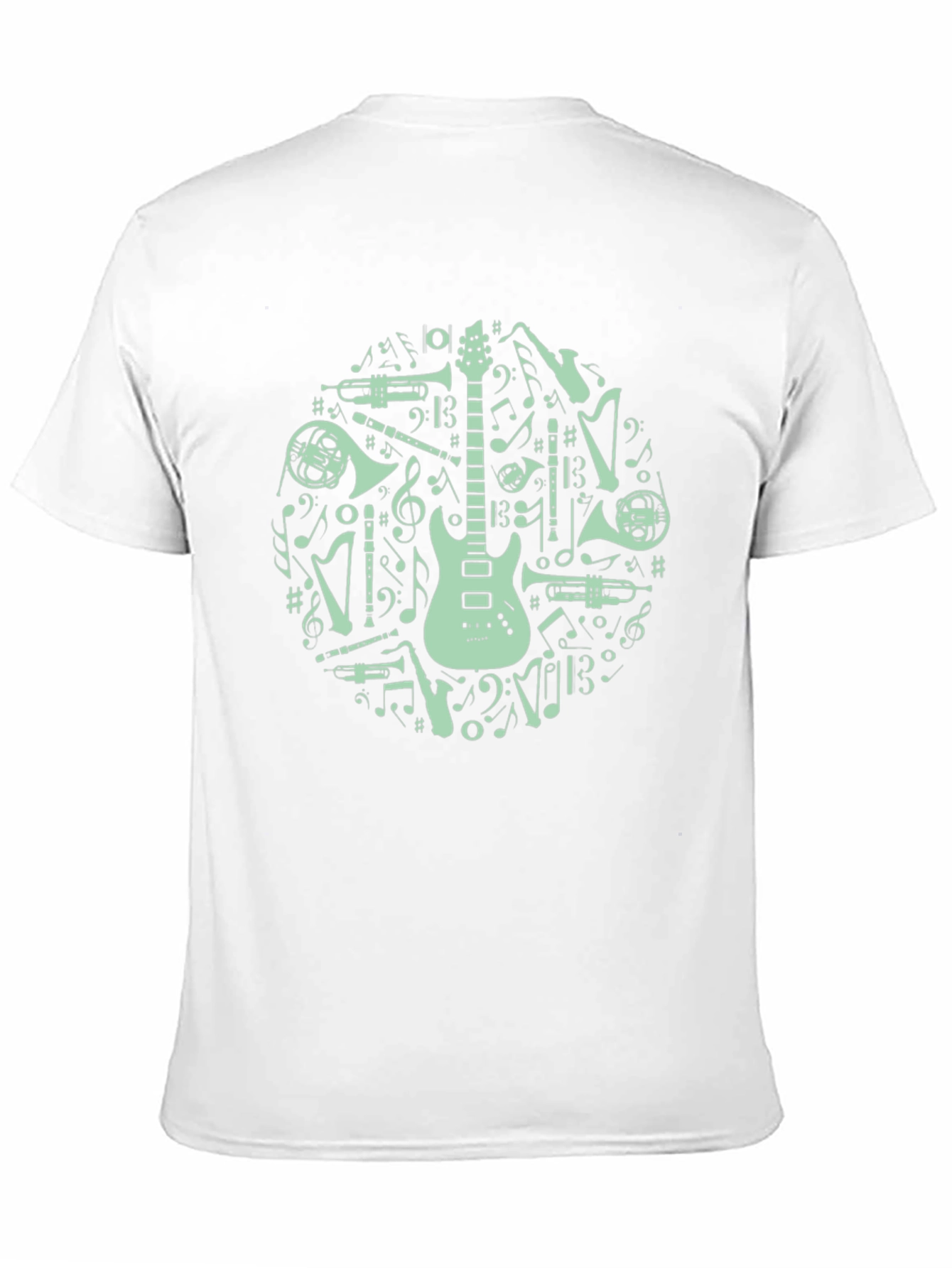Musical Instruments Graphic Tee - Black Cotton Blend