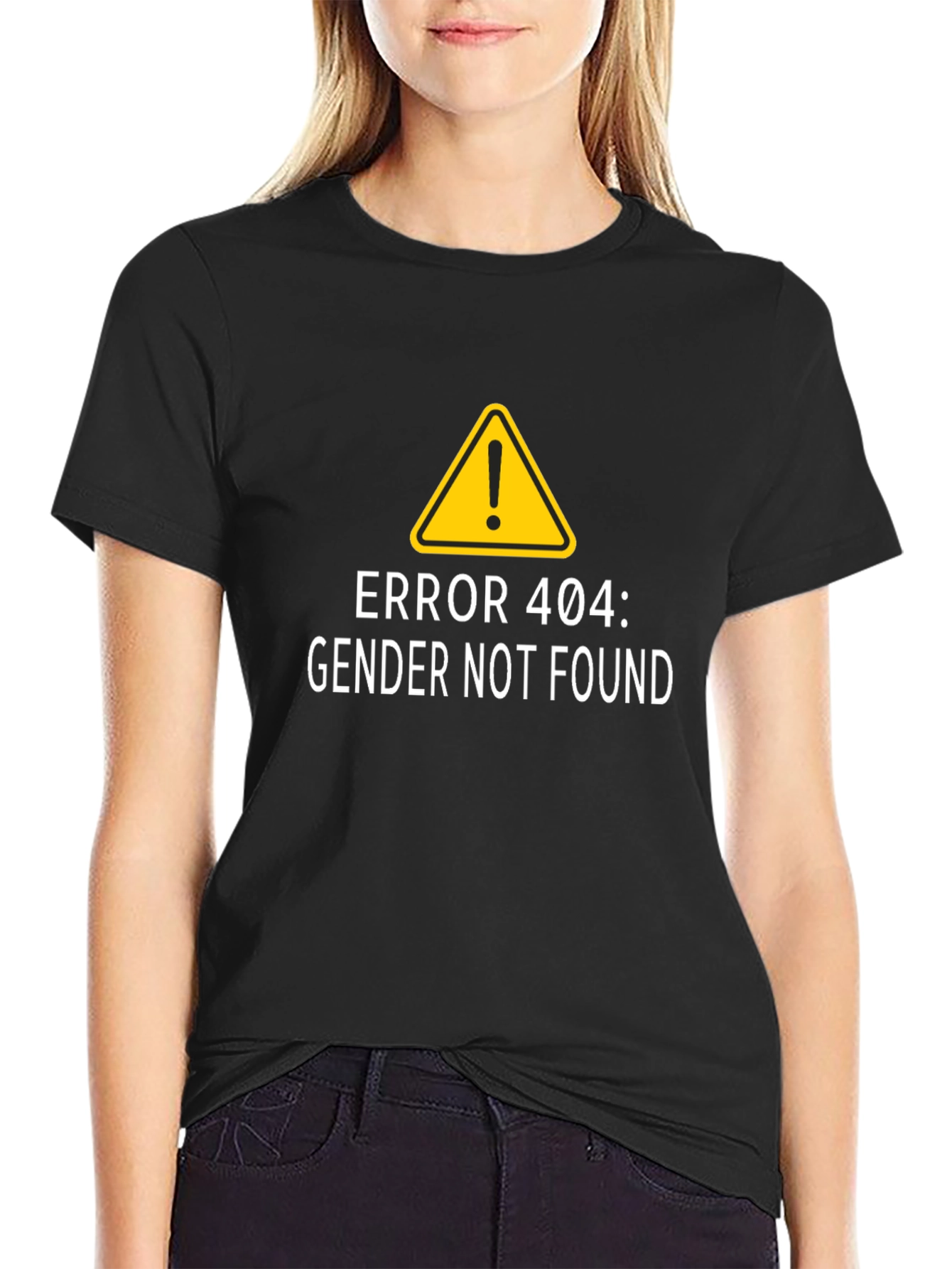 Error 404 Gender Not Found Black T-Shirt