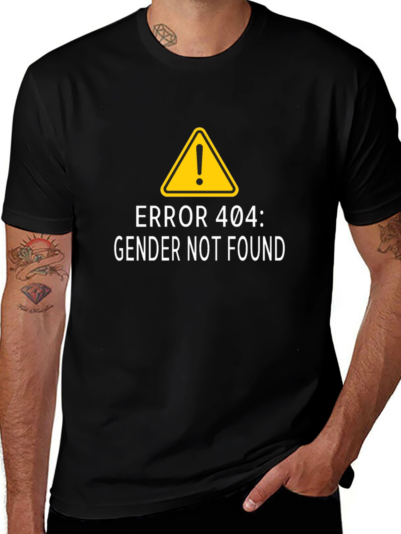 Error 404 Gender Not Found Black T-Shirt