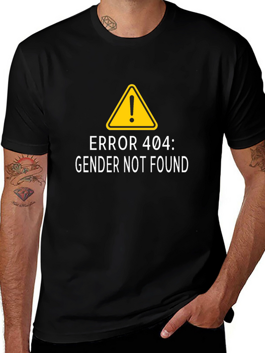 Error 404 Gender Not Found Black T-Shirt