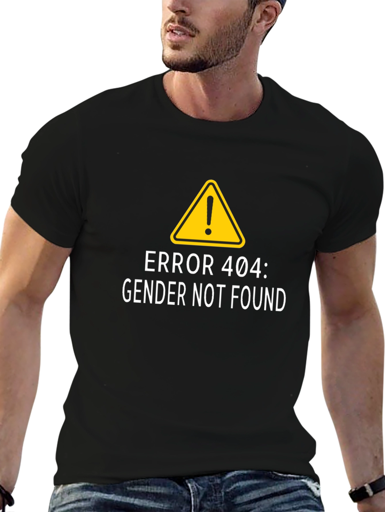 Error 404 Gender Not Found Black T-Shirt