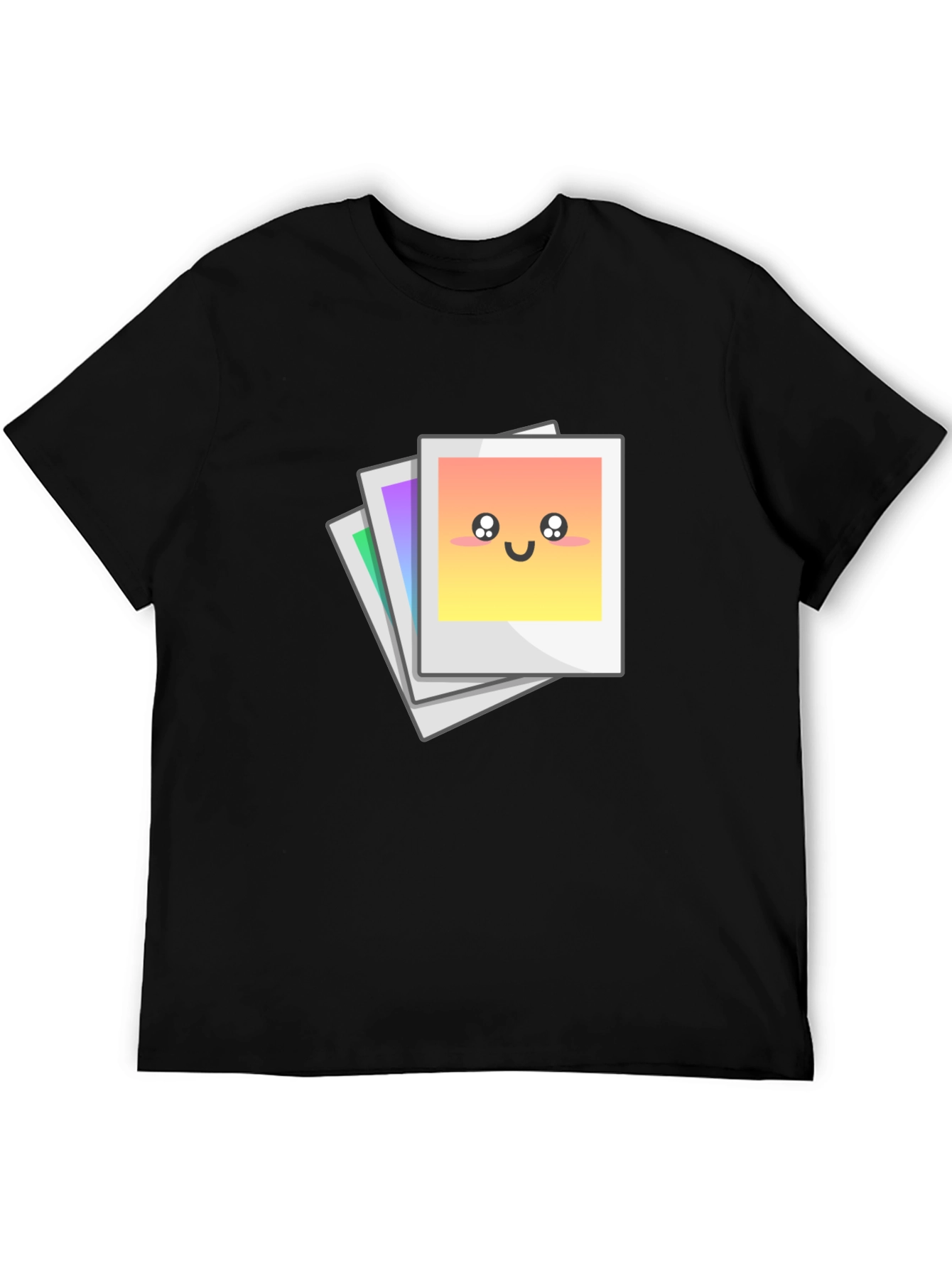 Cute Photo Stack Black T-Shirt