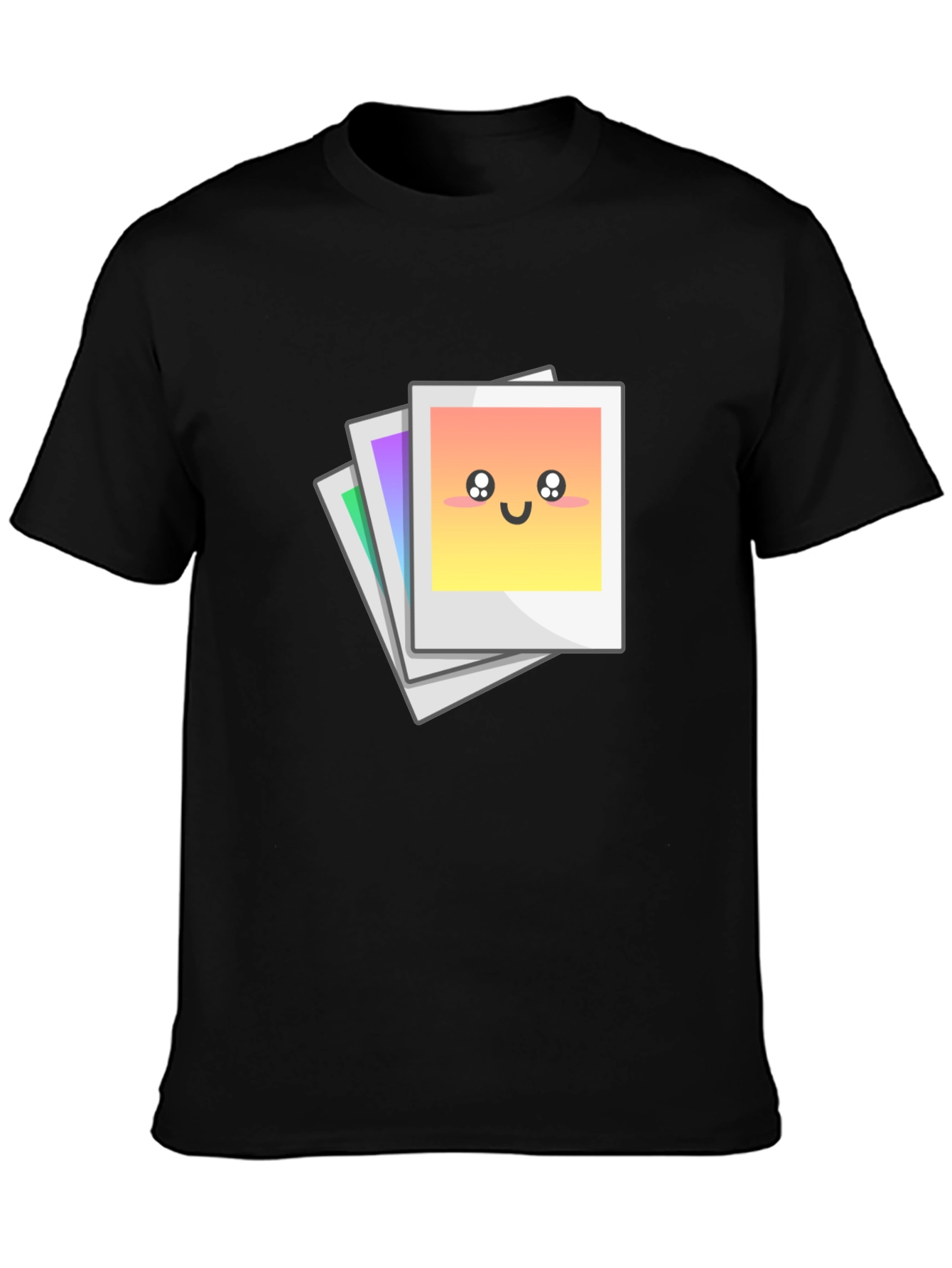 Cute Photo Stack Black T-Shirt