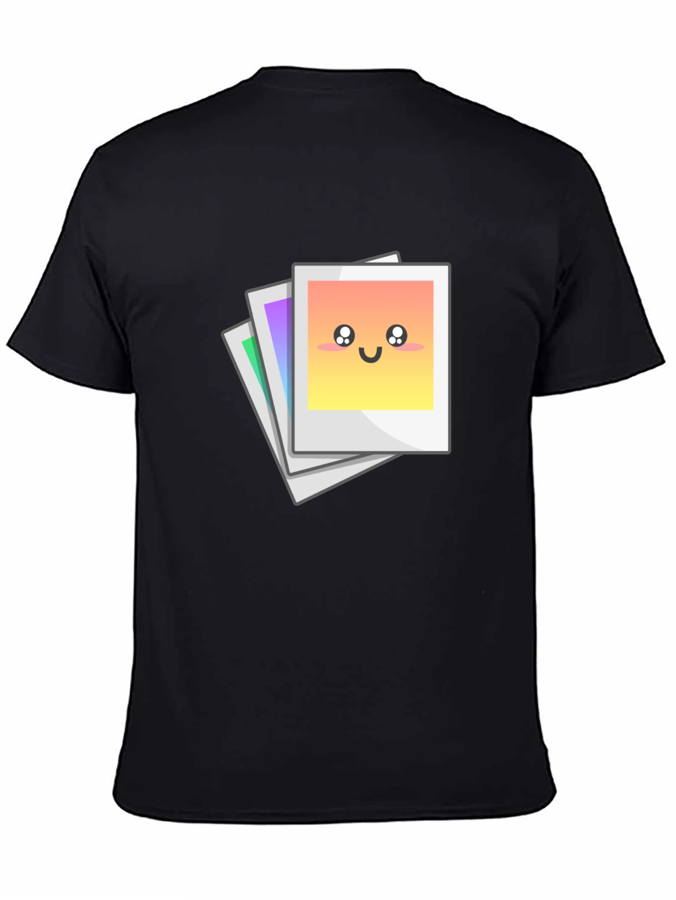 Cute Photo Stack Black T-Shirt