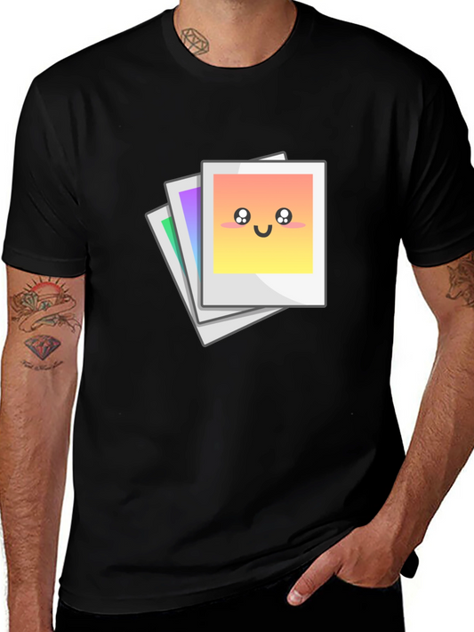 Cute Photo Stack Black T-Shirt