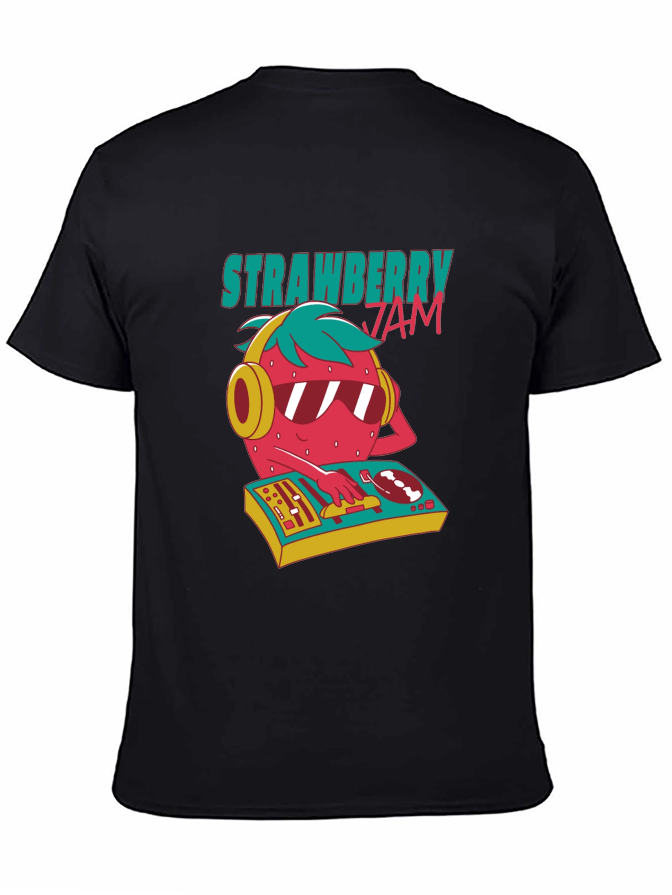 Strawberry Jam DJ Graphic Tee - Cool Party Shirt
