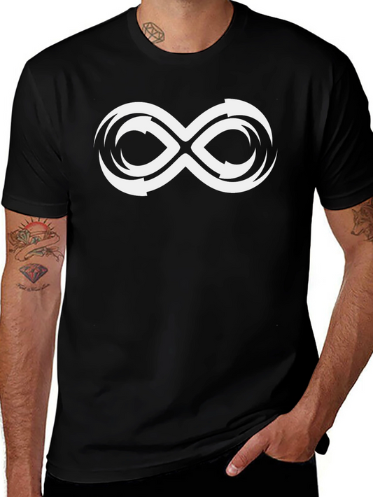 Infinity Symbol Graphic Tee - Black Cotton T-Shirt