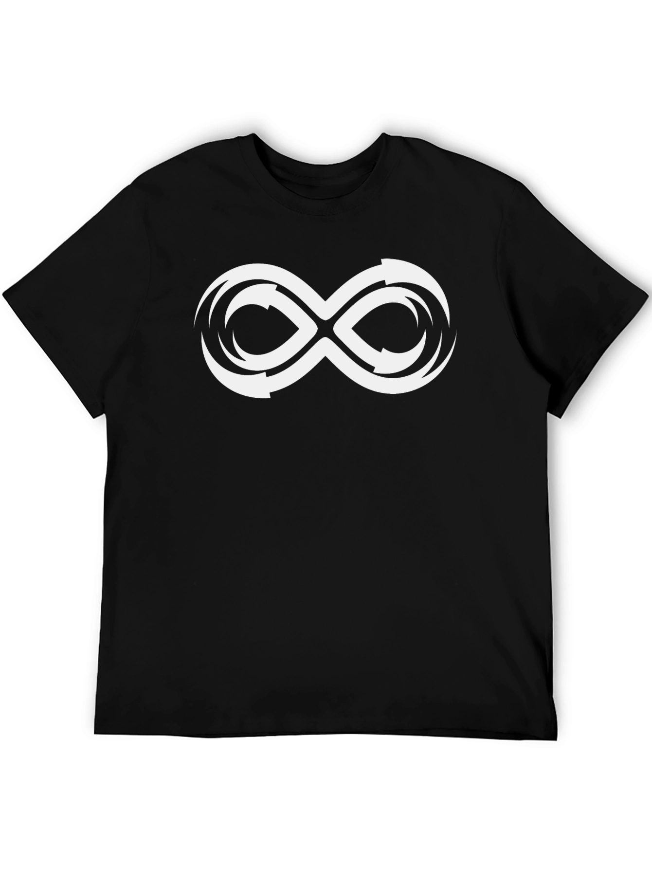 Infinity Symbol Graphic Tee - Black Cotton T-Shirt