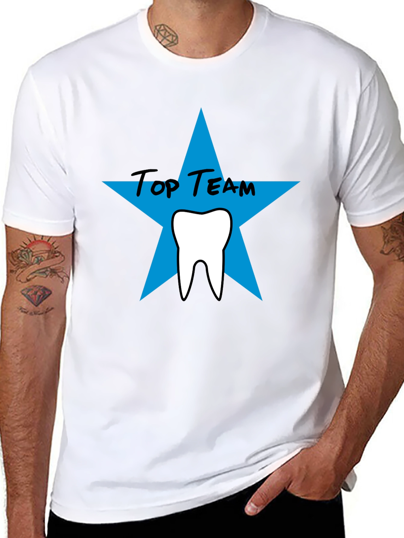 Top Team Dental T-Shirt - Black Crew Neck Tee