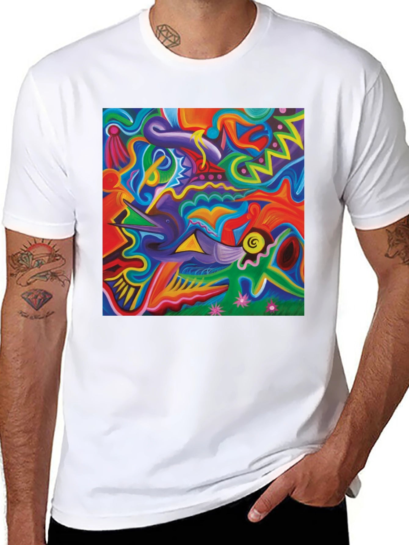 Abstract Art Graphic Black T-Shirt