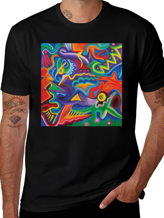 Abstract Art Graphic Black T-Shirt