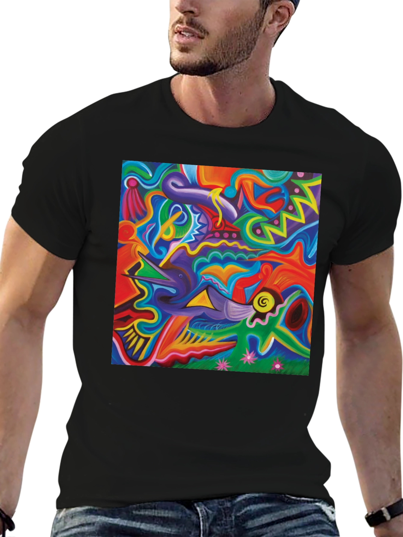 Abstract Art Graphic Black T-Shirt