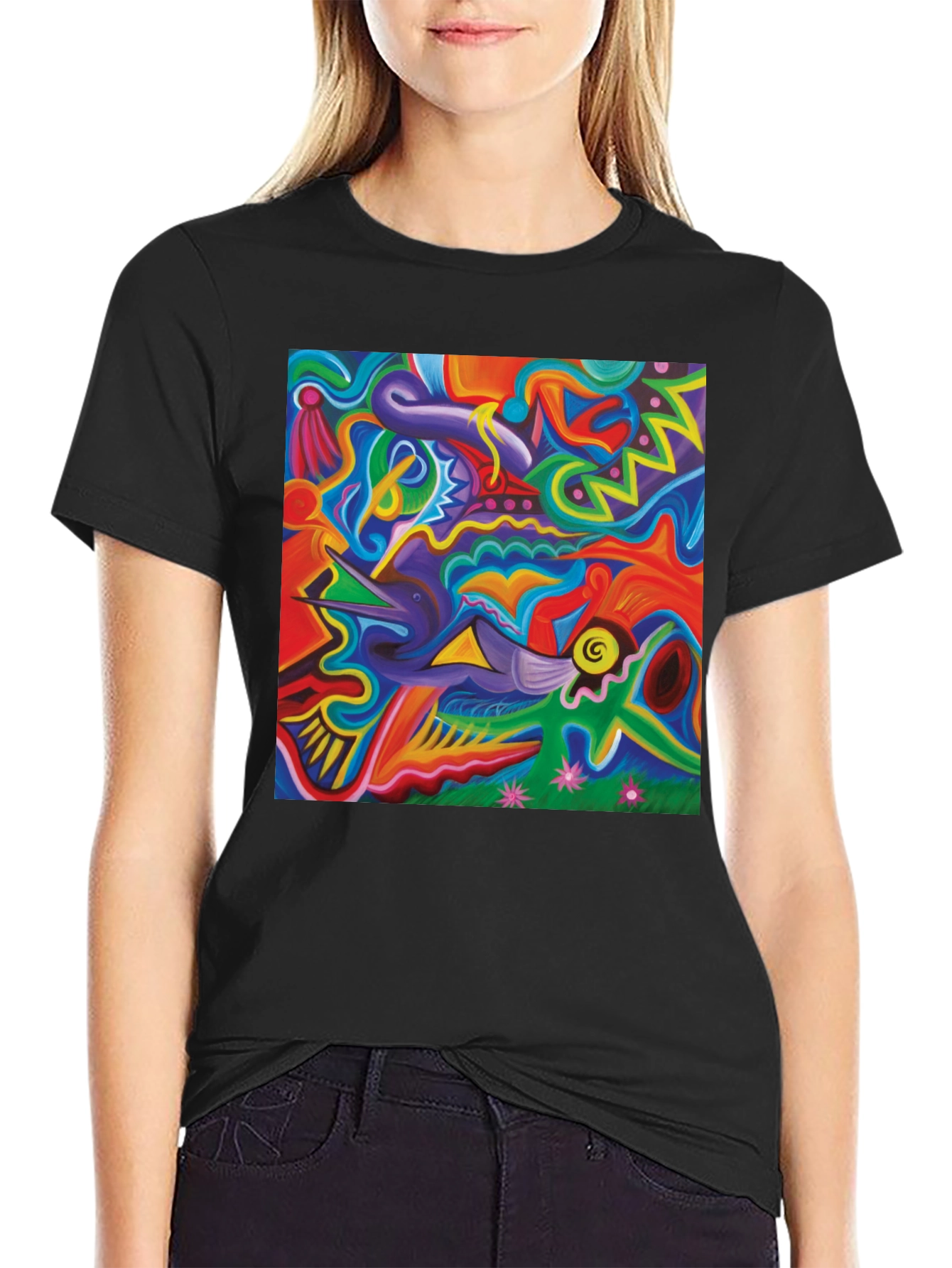 Abstract Art Graphic Black T-Shirt