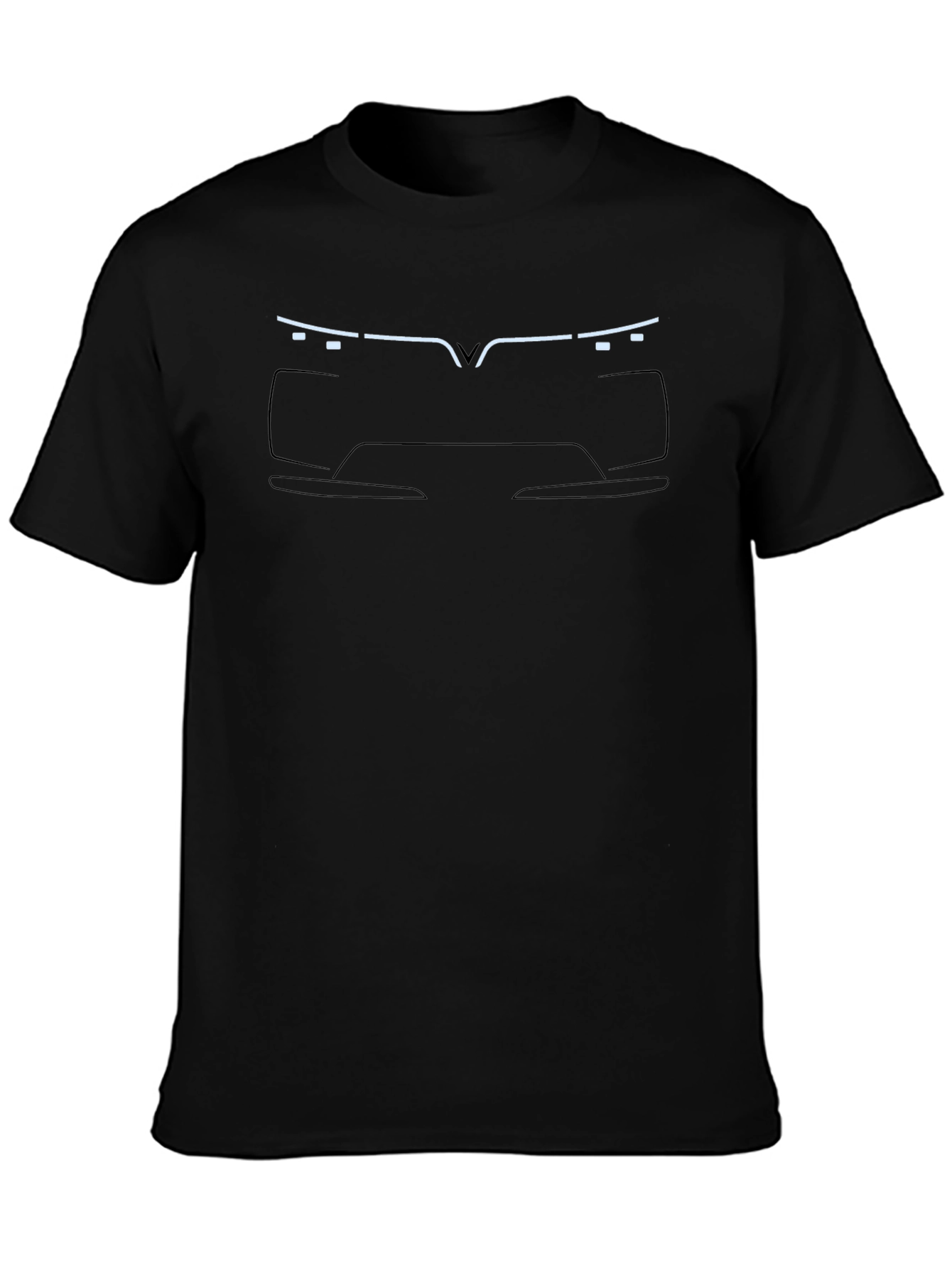 Modern Car Outline Black T-Shirt