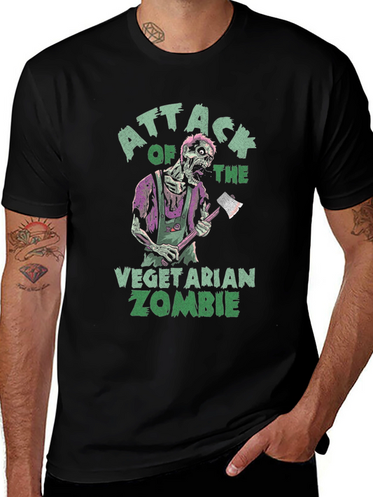 Vegetarian Zombie Attack Graphic T-Shirt