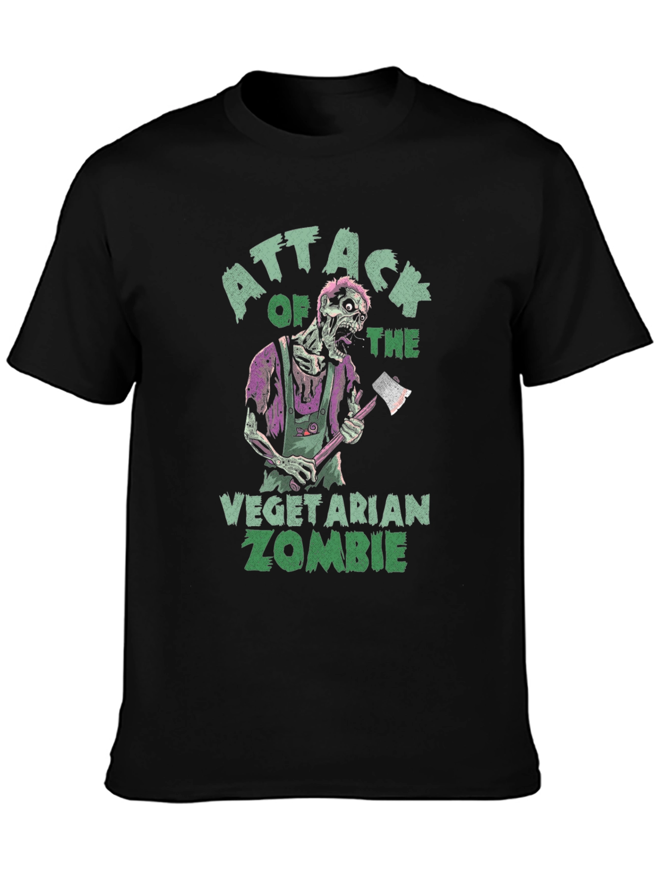 Vegetarian Zombie Attack Graphic T-Shirt