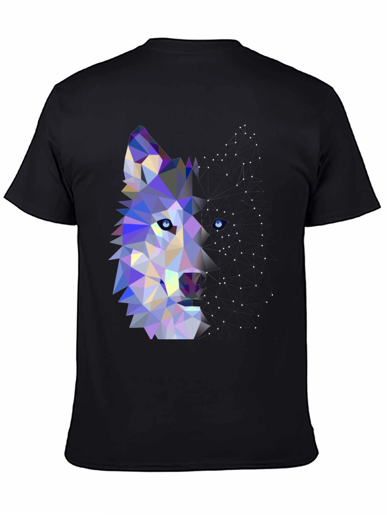 Geometric Wolf Graphic Tee - Modern Animal Print