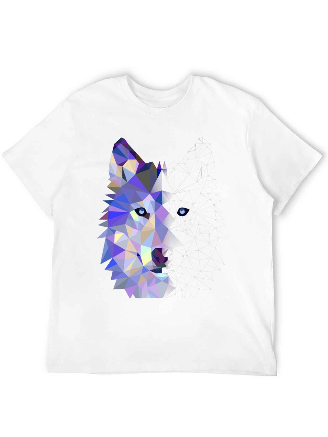 Geometric Wolf Graphic Tee - Modern Animal Print