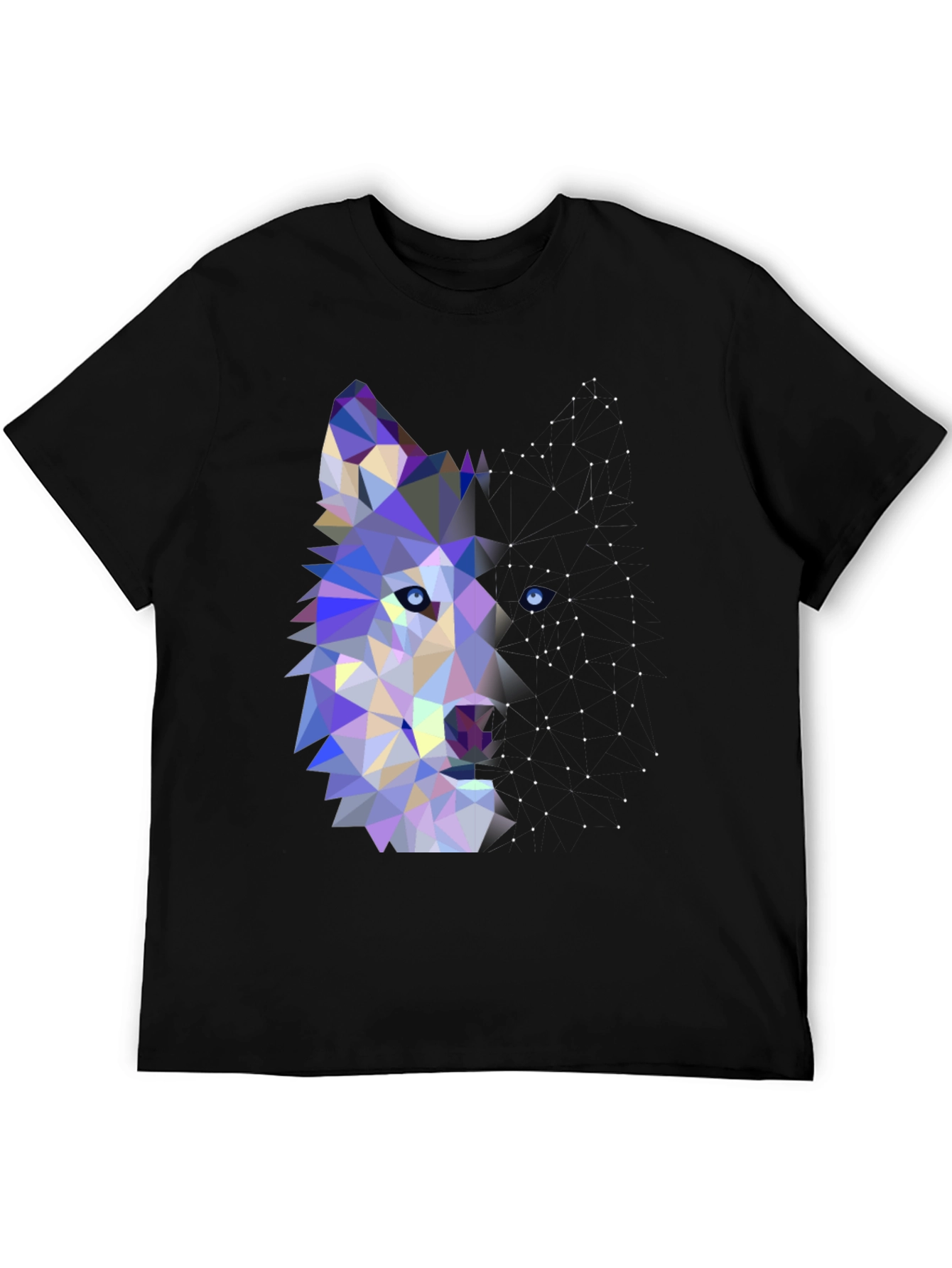 Geometric Wolf Graphic Tee - Modern Animal Print