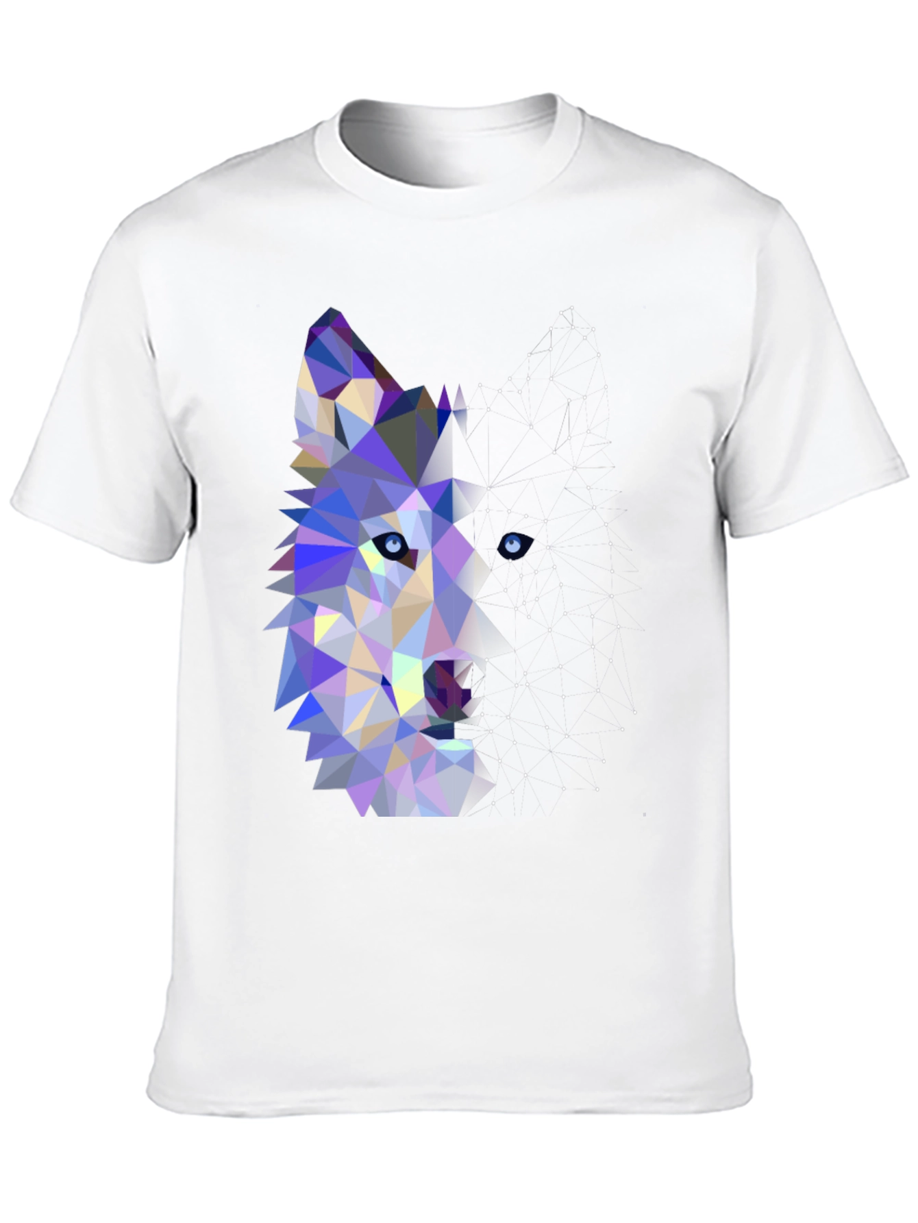 Geometric Wolf Graphic Tee - Modern Animal Print