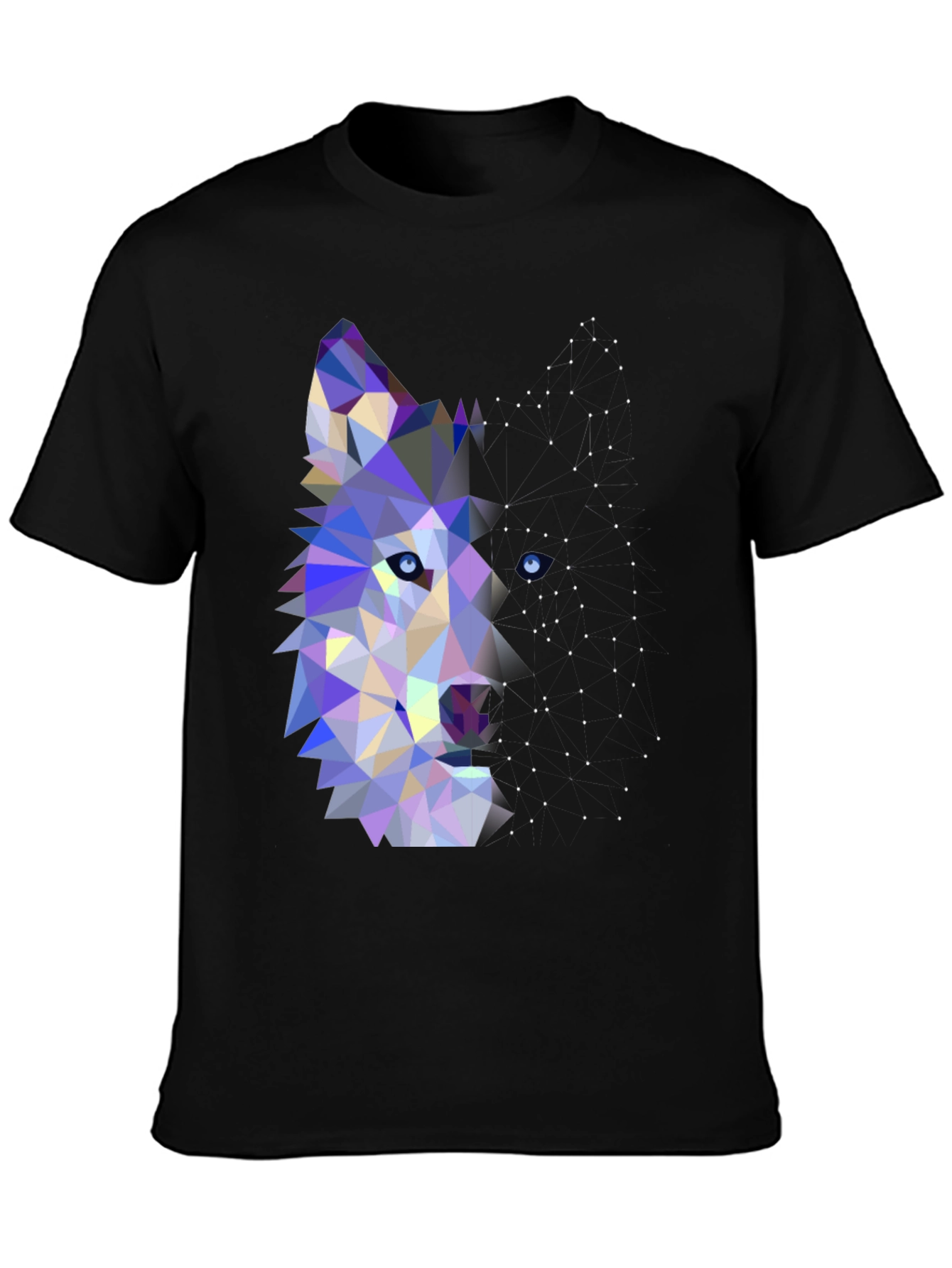 Geometric Wolf Graphic Tee - Modern Animal Print