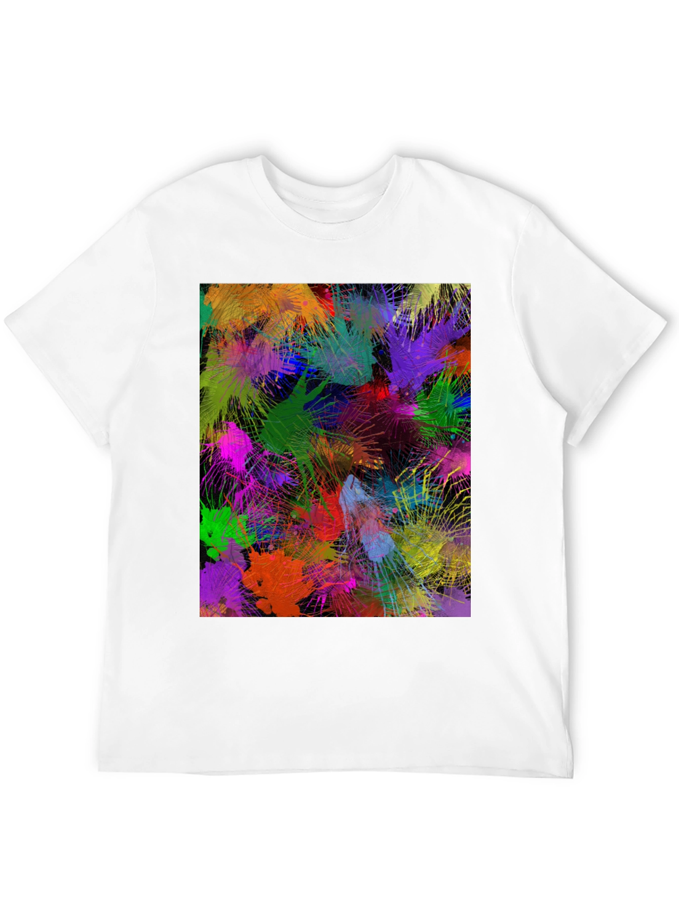 Abstract Art T-Shirt: Vibrant Splatter Design