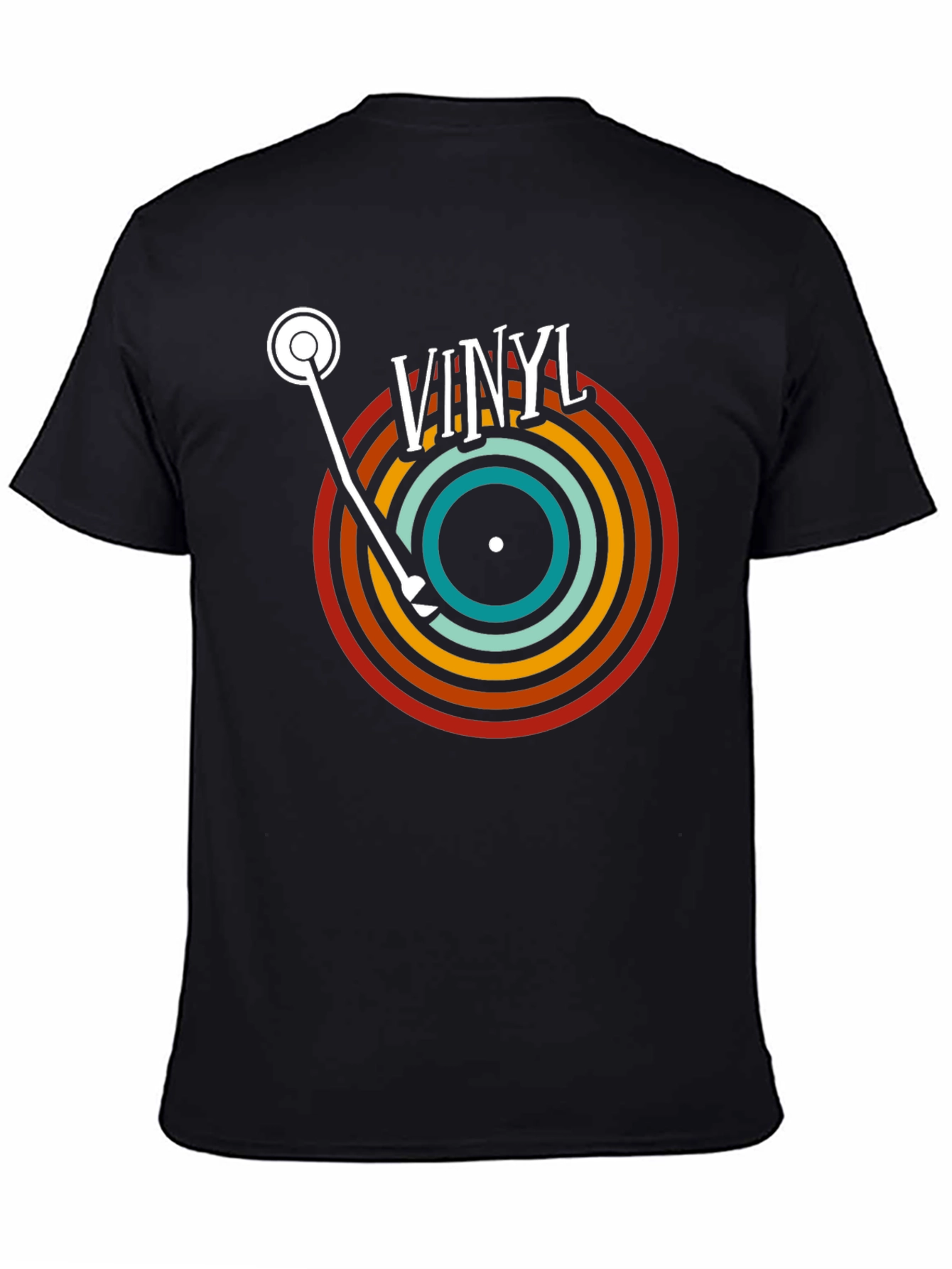 Retro Vinyl Record T-Shirt - Black