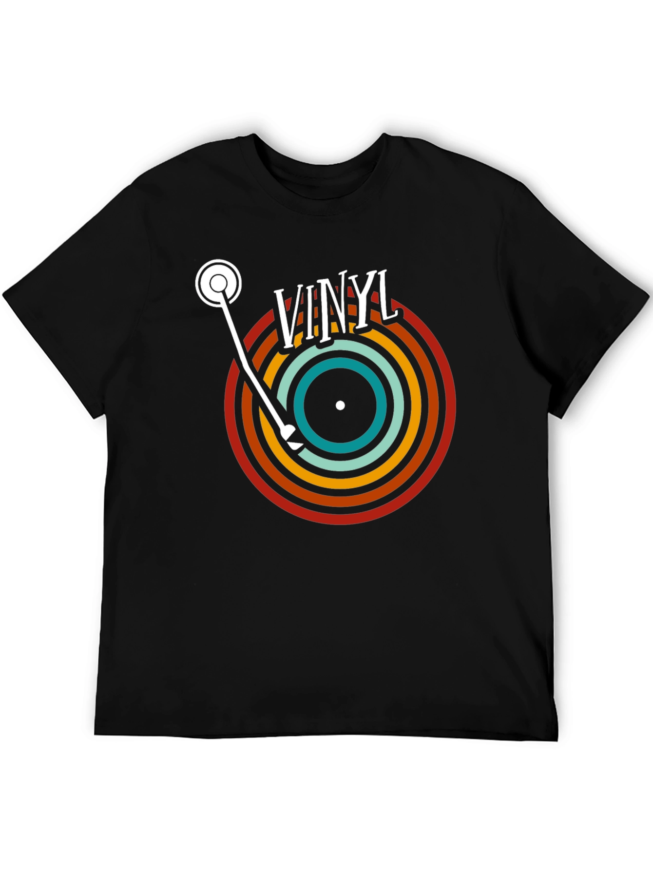 Retro Vinyl Record T-Shirt - Black
