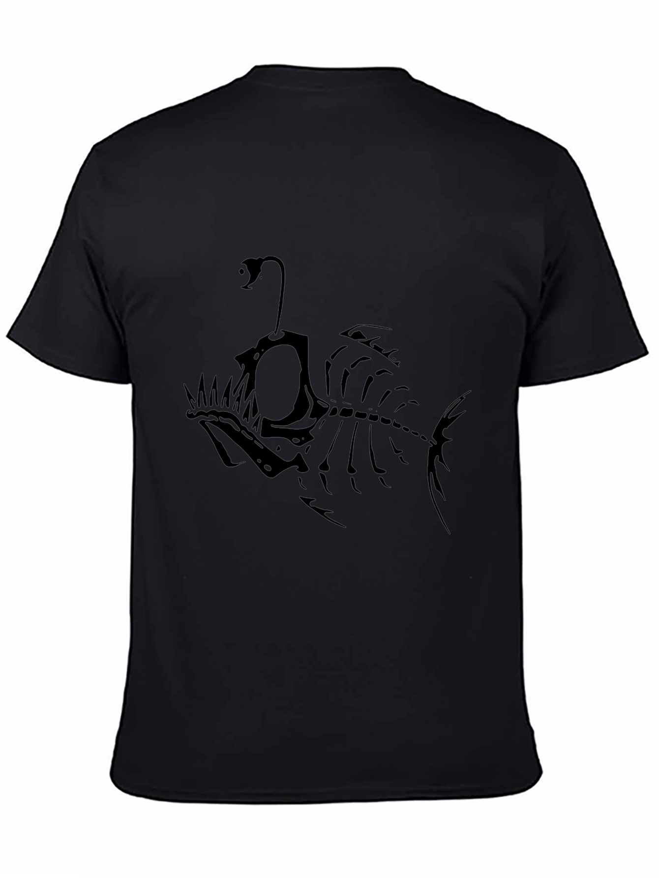 Angler Fish Skeleton Graphic Tee - Black