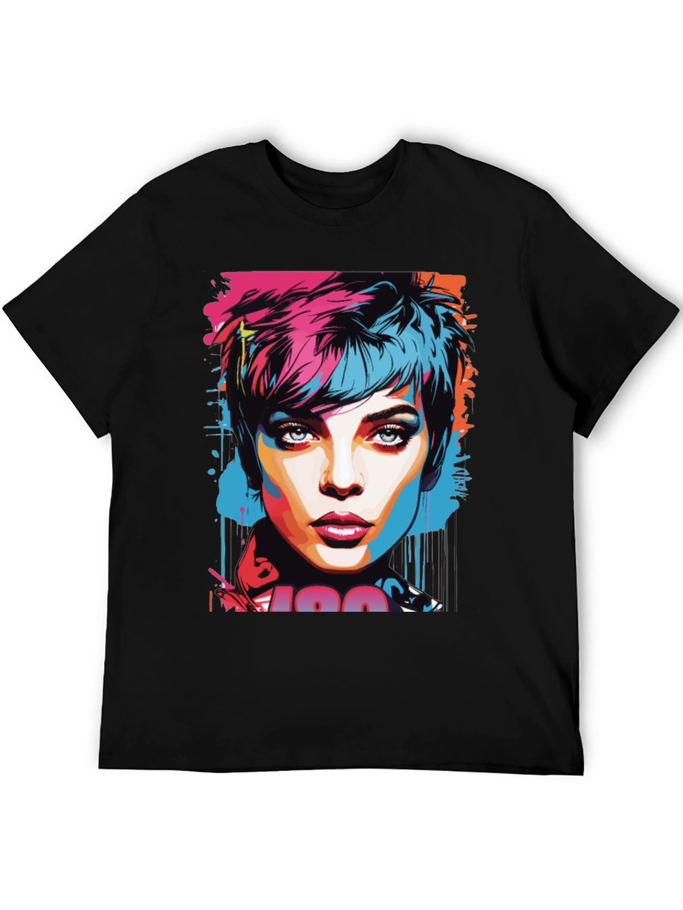 Pop Art Womans Portrait Graphic T-Shirt