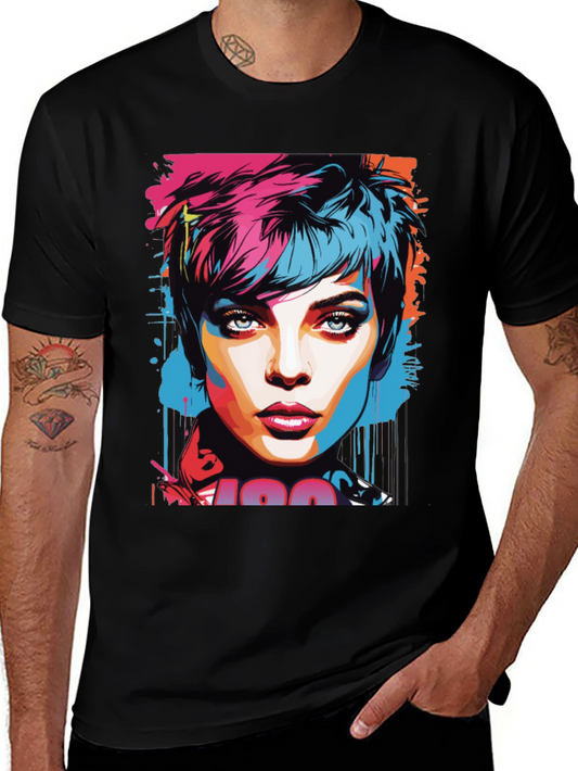 Pop Art Womans Portrait Graphic T-Shirt