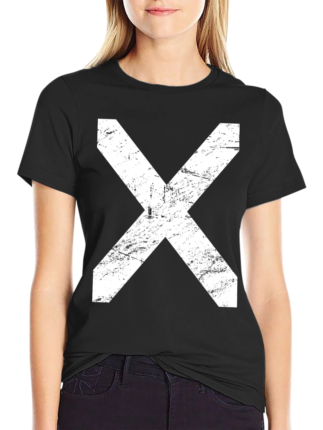 Grunge X Graphic T-Shirt - Black