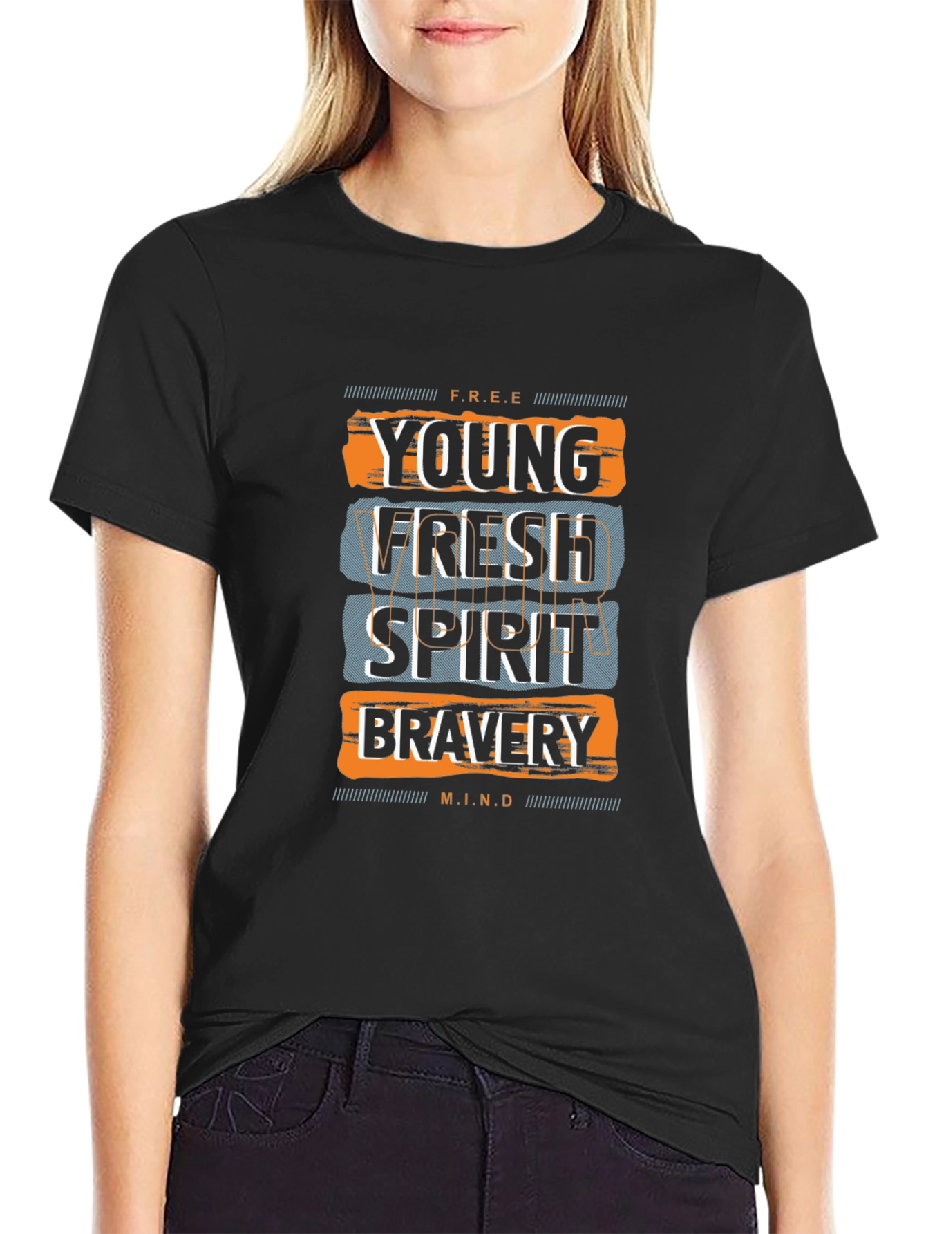 Young Fresh Spirit Black Graphic Tee