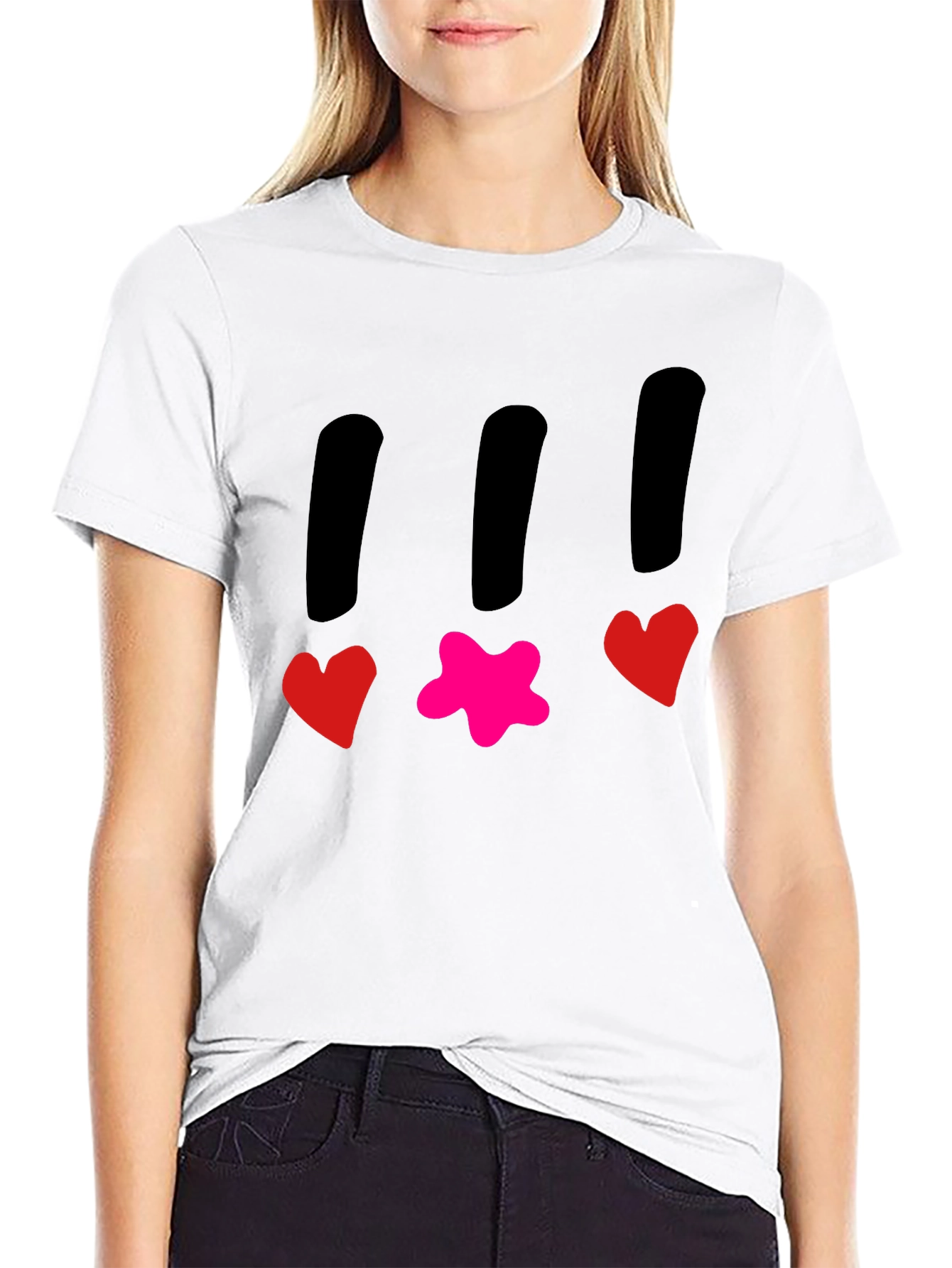 Funky T-Shirt with Heart and Star Design
