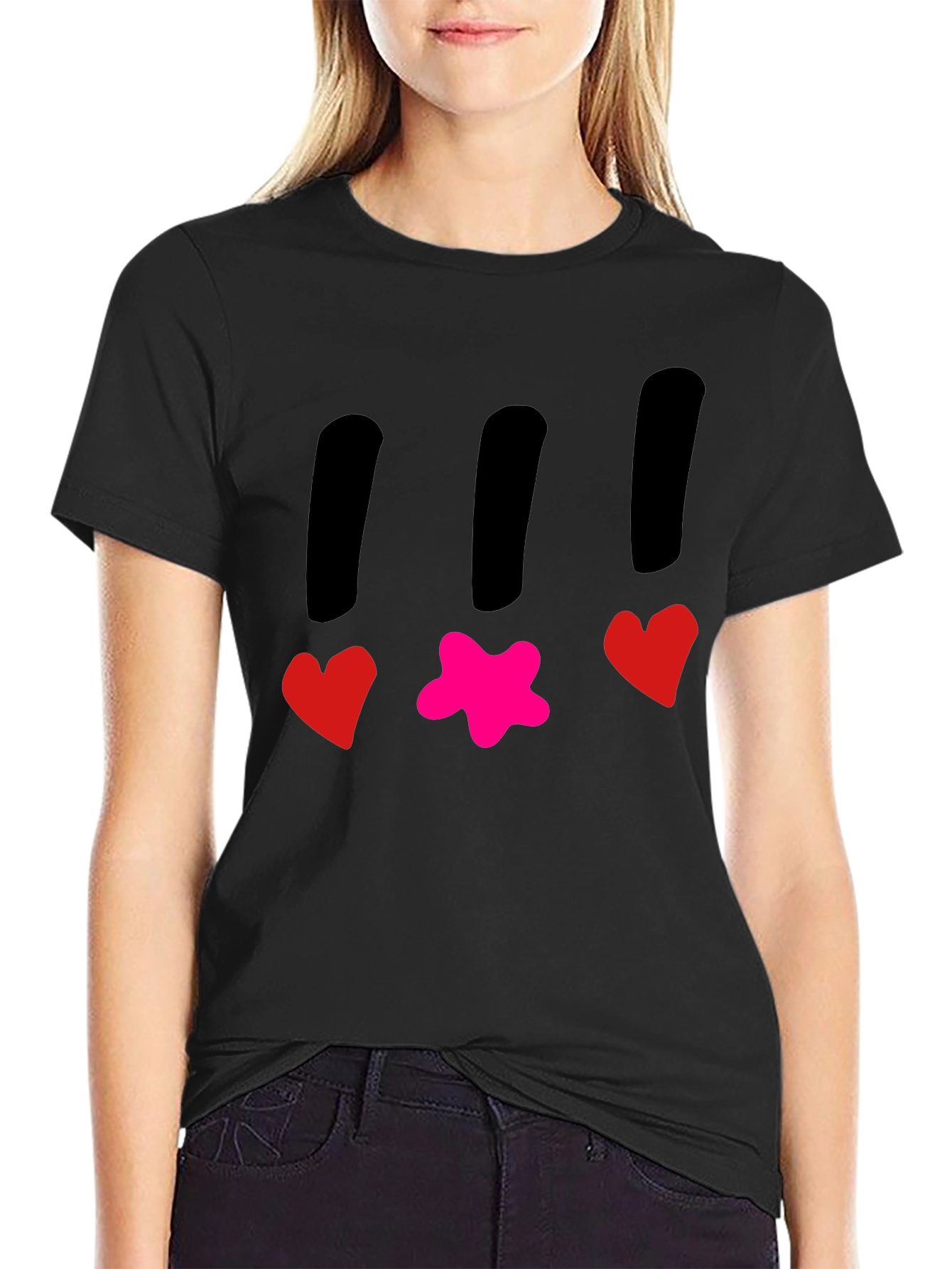 Funky T-Shirt with Heart and Star Design